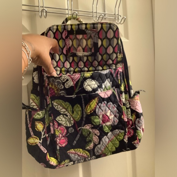Vera Bradley Moon Blooms Campus Backpack Quilted Floral - Picture 4 of 7